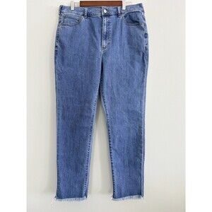Express Slim Ankle Super High Rise Stretch Jeans Womens Size 14R Medium Wash